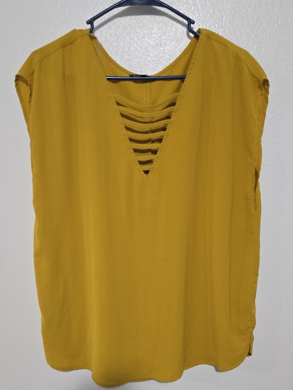 Staccato Women’s Cutout V-Neck Blouse - Mustard